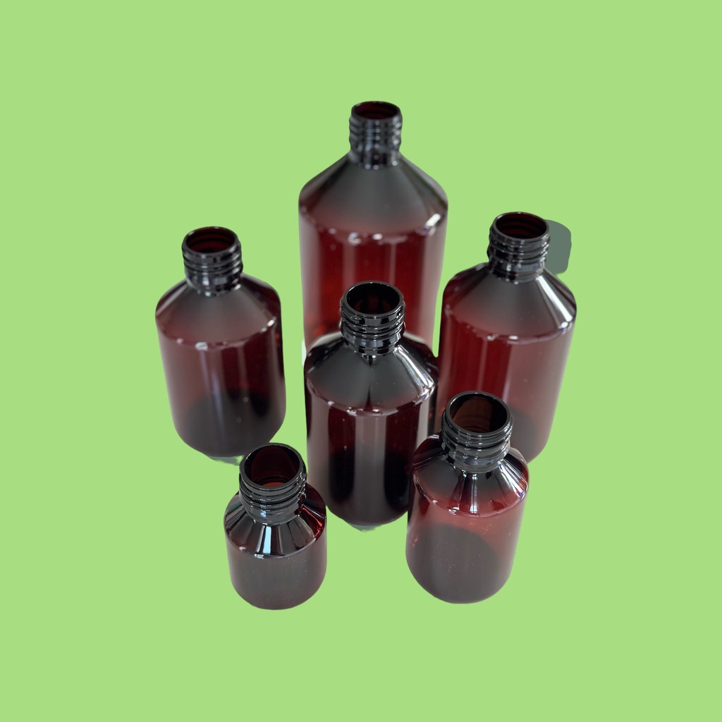 Bouteille PET 28mm veral brun 1000ml 60pcs/pack