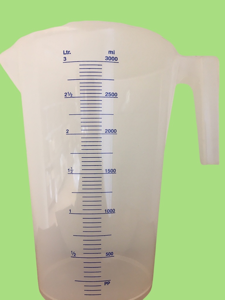 Becher plastique gradué avec anses 3000ml