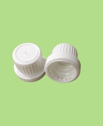 [DWVZ18-100] Draaistop 18mm druppelteller 0.8 wit verzegelbaar 100st/pack