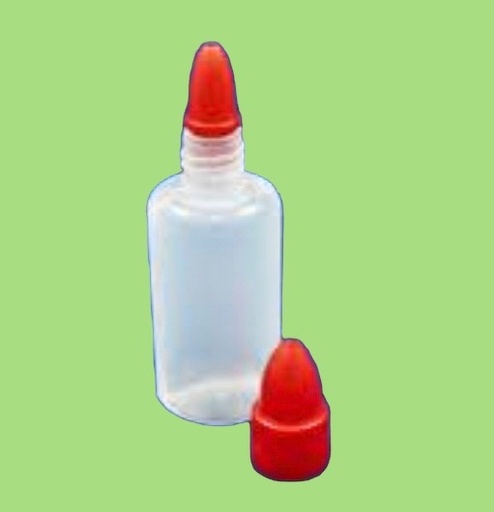 [LDP100-15] Fles plastic 10mm LDPE incl puntdop en inzet 100ml 15st/pack