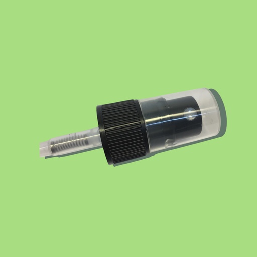 [MDRHZ18-15] Draaistop 18mm microdoseur huidspray verzegelbaar zwart 108mm 15st/pack