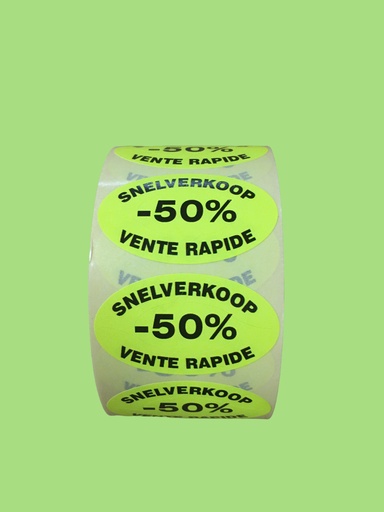 [PROMO50] Label vente rapide -50% fluo jaune 1.000/rôle antivol