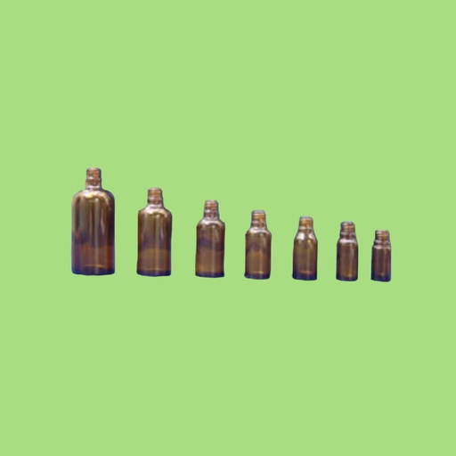 [ALLRBR1815-2] Fles glas 18mm all round bruin 15ml 152st/pack ST