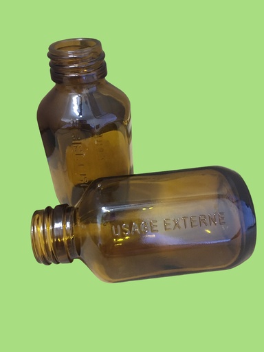 [FGUG28100] Fles glas 28mm achthoekig bruin 100ml 64st/pack