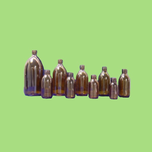[GB2860] Fles glas 28mm obus bruin 60ml 160st/pack