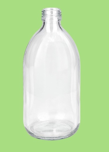 [GC28500] Fles glas 28mm obus clear 500ml 32st/pack
